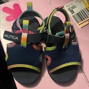 Toddler Nautica Navy and Rainbow Sandals